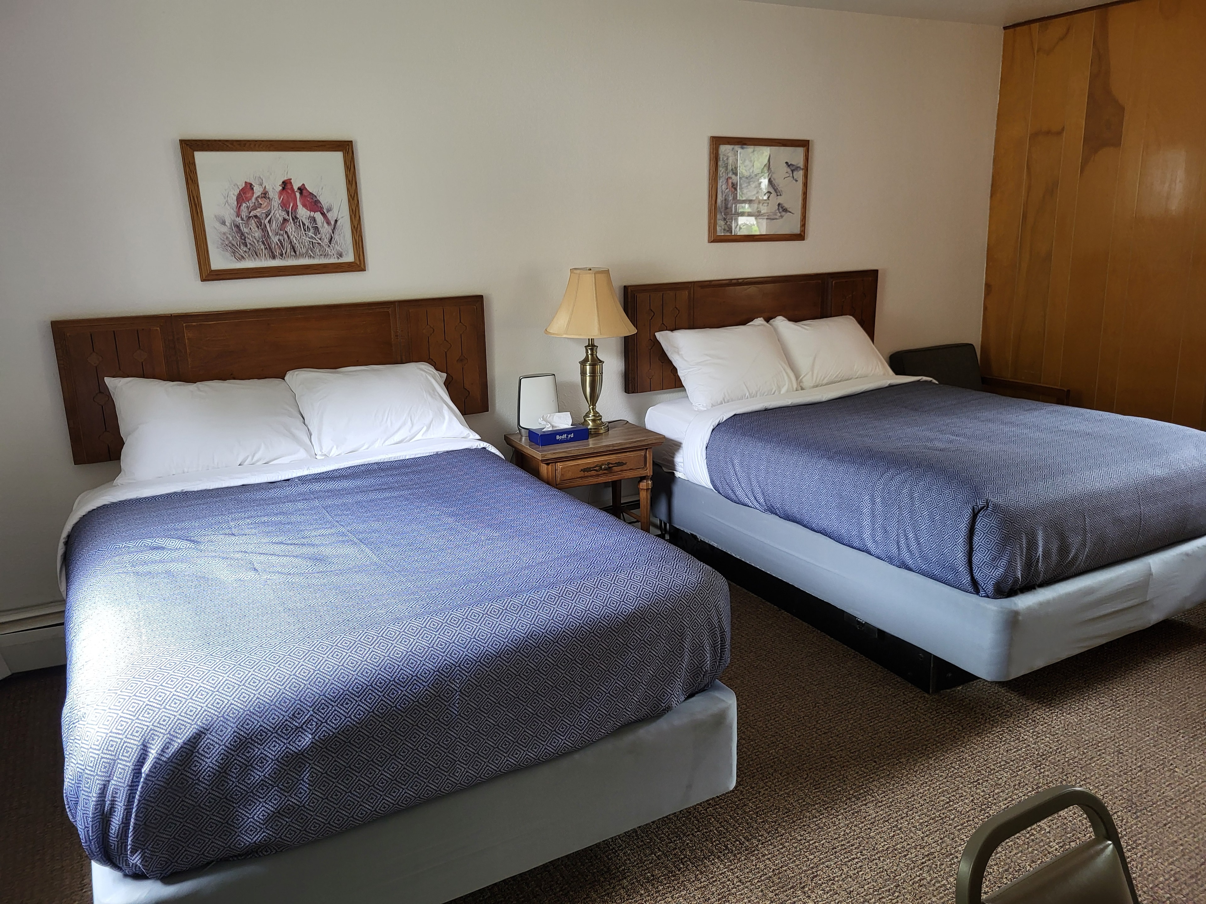 Pine Wood Motel Room 2 — two double beds
